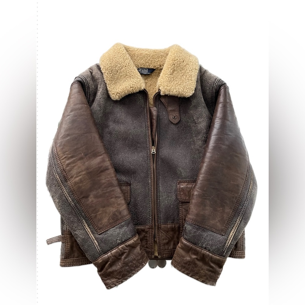 Ralph Lauren Vintage 2004 Ellsworth Shearling Bomber Jacket